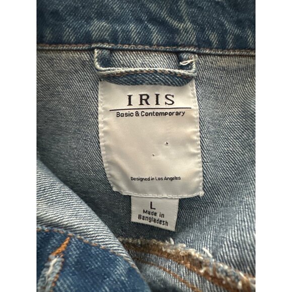 Iris Jean Jacket Mid Length Deconstructed Large Cut Back Frayed Size XL - Picture 7 of 8